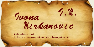 Ivona Mirkanović vizit kartica